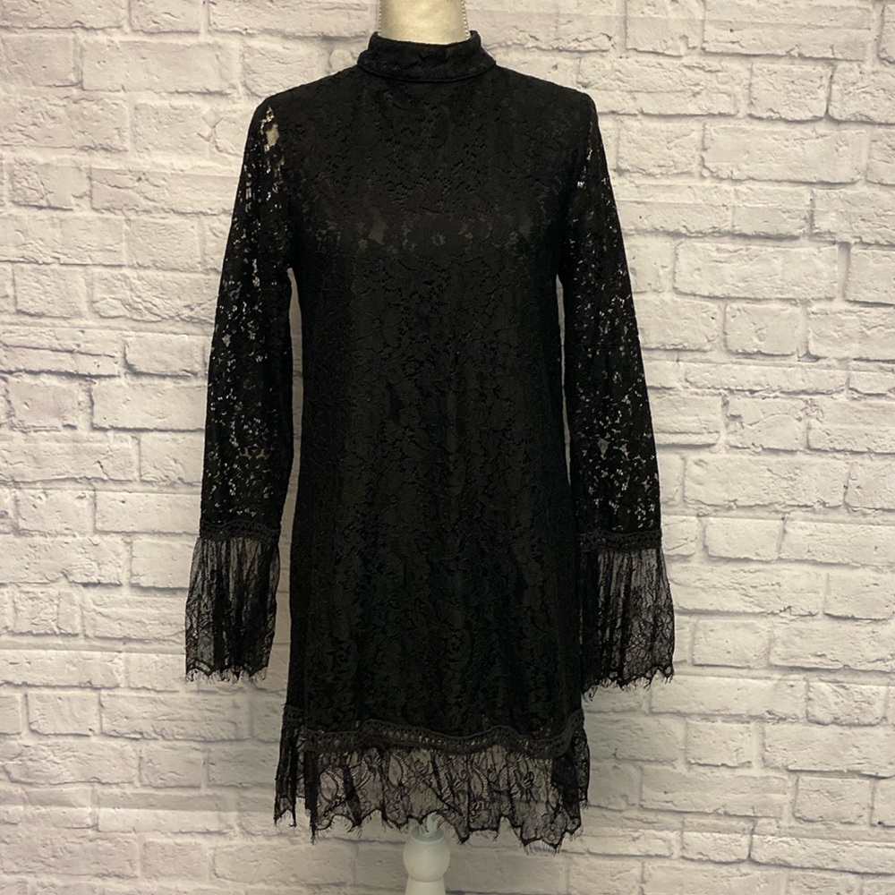 Loveriche Black Long Sleeve Lace Dress Size Medium